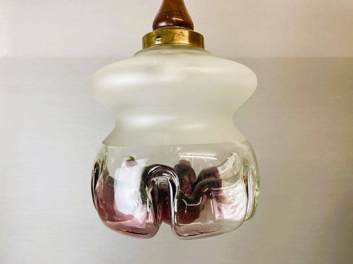 Purple art glass lamp in style of Mazzega, 1960s