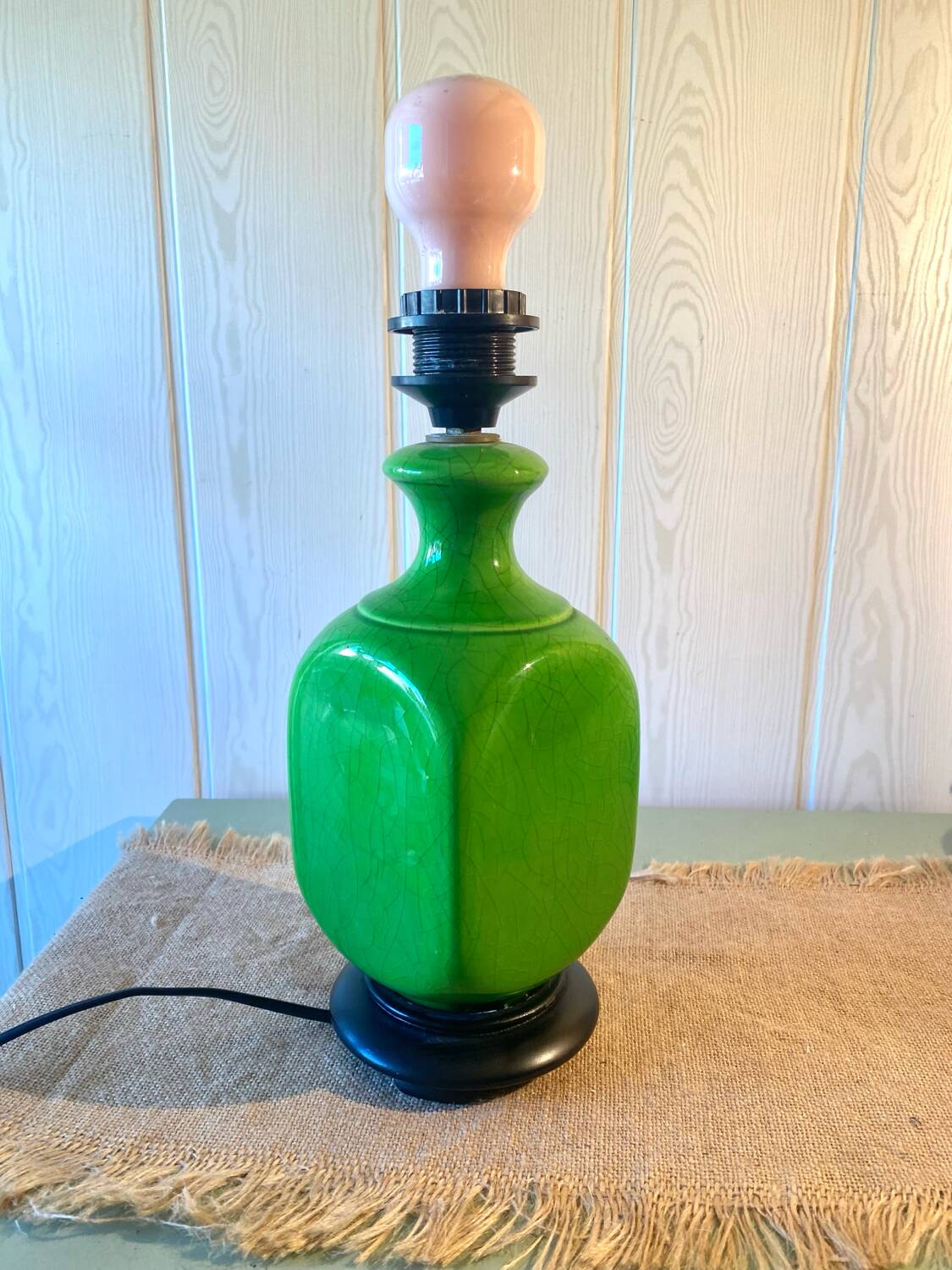 Vintage cracked ceramic lamp base