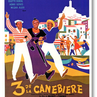 Old poster 1955 vintage Marseille 3 of the canebiere.120x160
