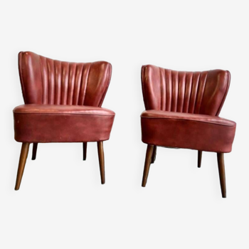 Set of 2 vintage chairs / single seats / seats