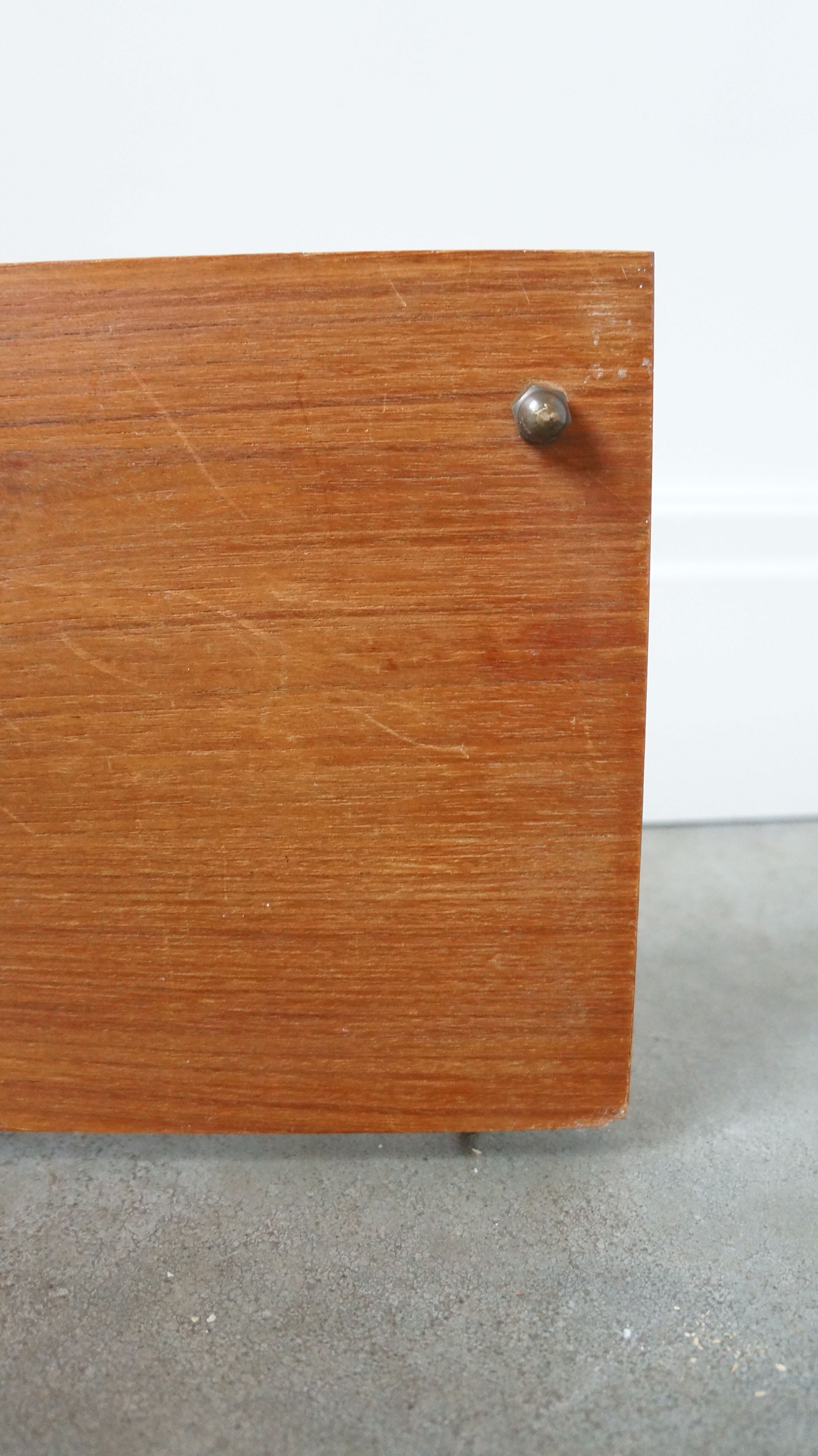 Vintage floating shelf teak brass brackets scandinavian