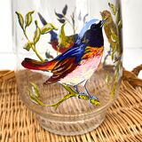 Vintage glass pitcher with birds