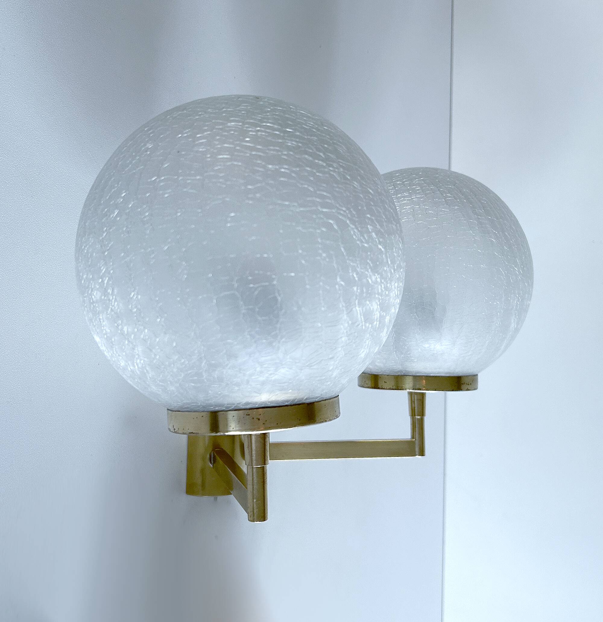 Pair Vintage Bubble Glass Wall Lights