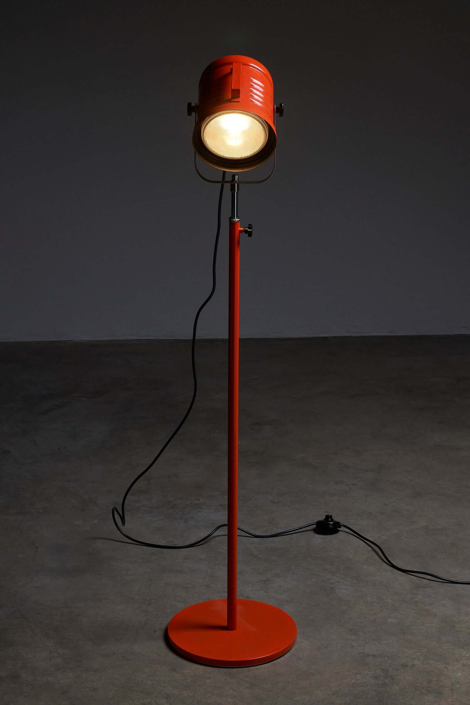 Bright orange spot floor lamp by Aneta