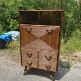 Vintage bamboo bar cabinet