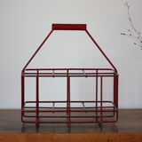 Red metal bottle holder