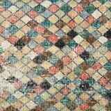 2x9 Vintage Multicolor Geometric Turkish Runner Rug, 75x266Cm