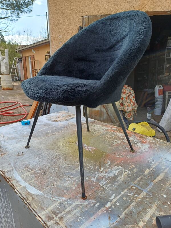 Fauteuil Vintage Moumoute Noire