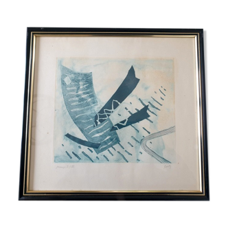 Henri Goetz (1909-1989) Color lithograph - Abstract composition - Signed lower right