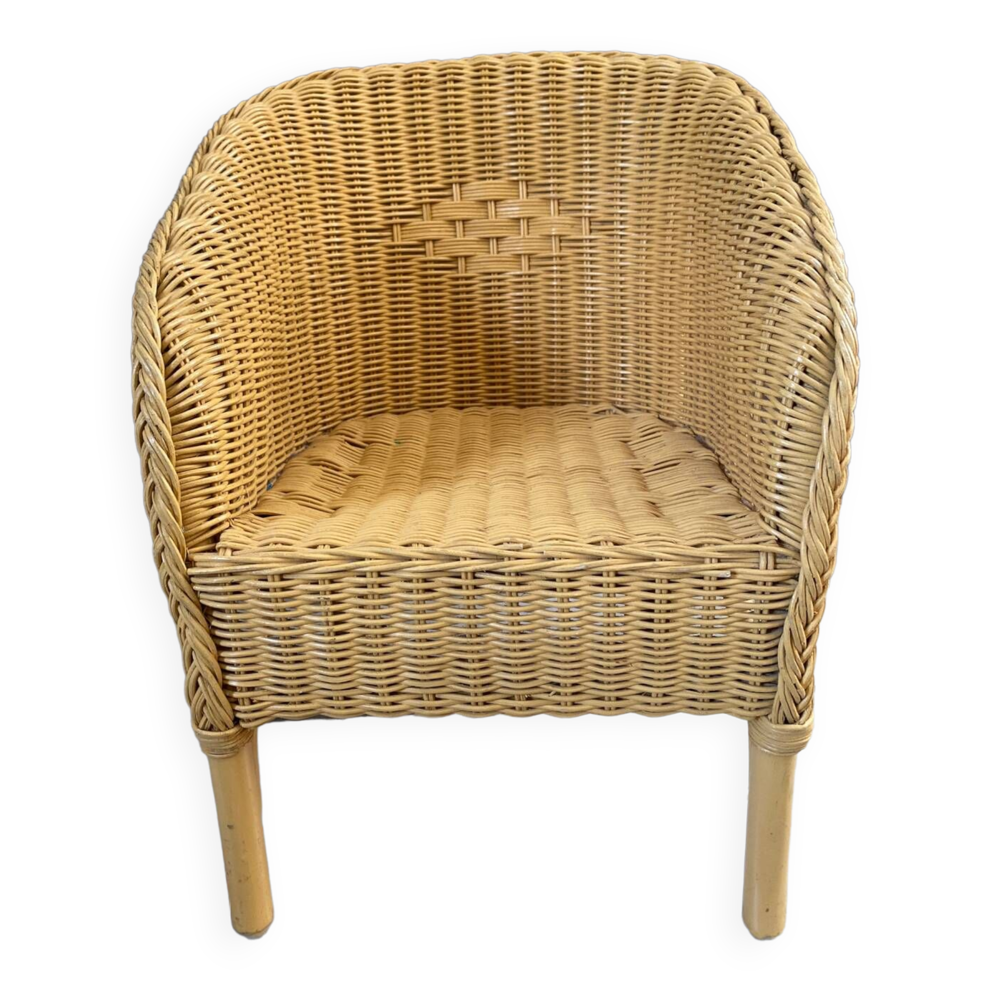 Fauteuil enfant en rotin vintage