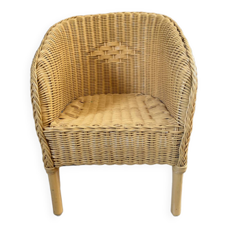 Vintage rattan children's armchair