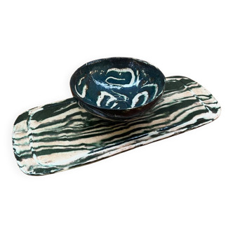 Ceramic tray and bowl
