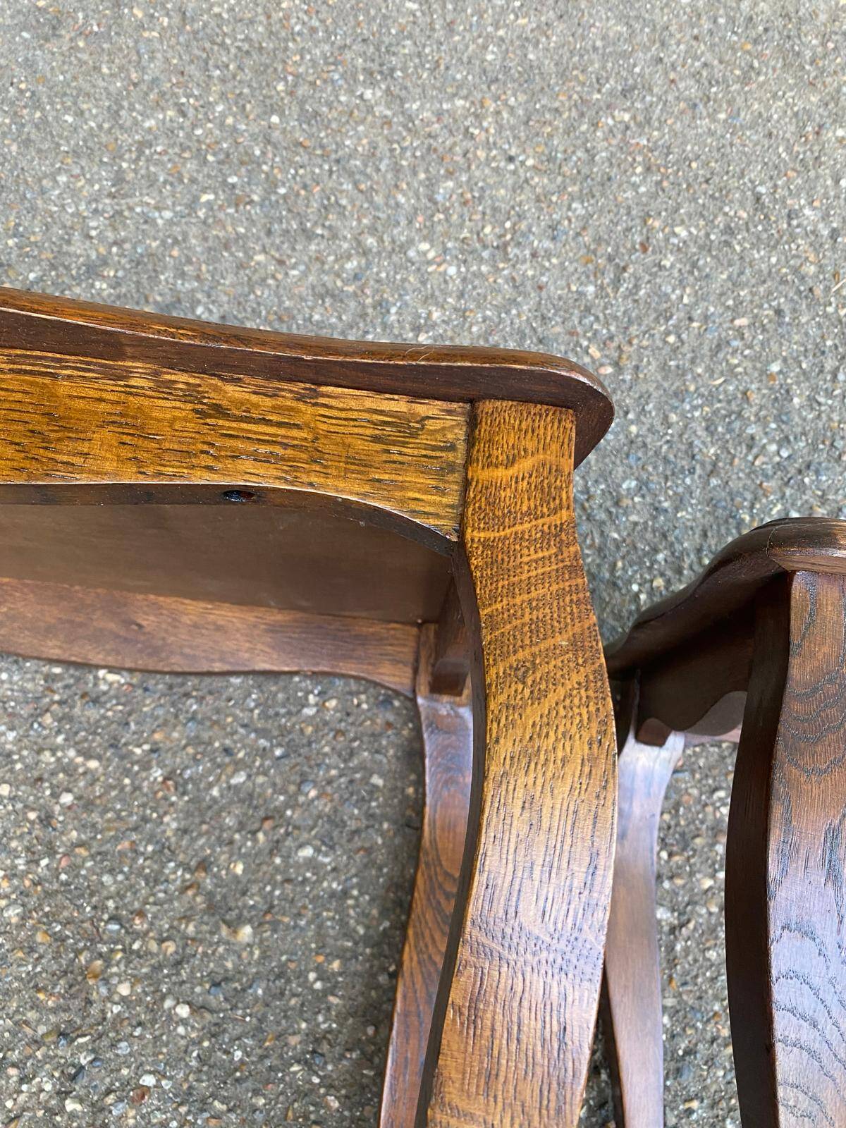 2 tables gigognes Louis XV en chêne massif et marqueterie 1960