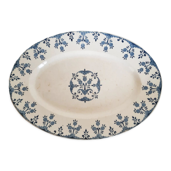 Plat ovale de service en faïence de Gien