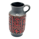 Vase West Germany, ceramic relief, red, 1970s.
