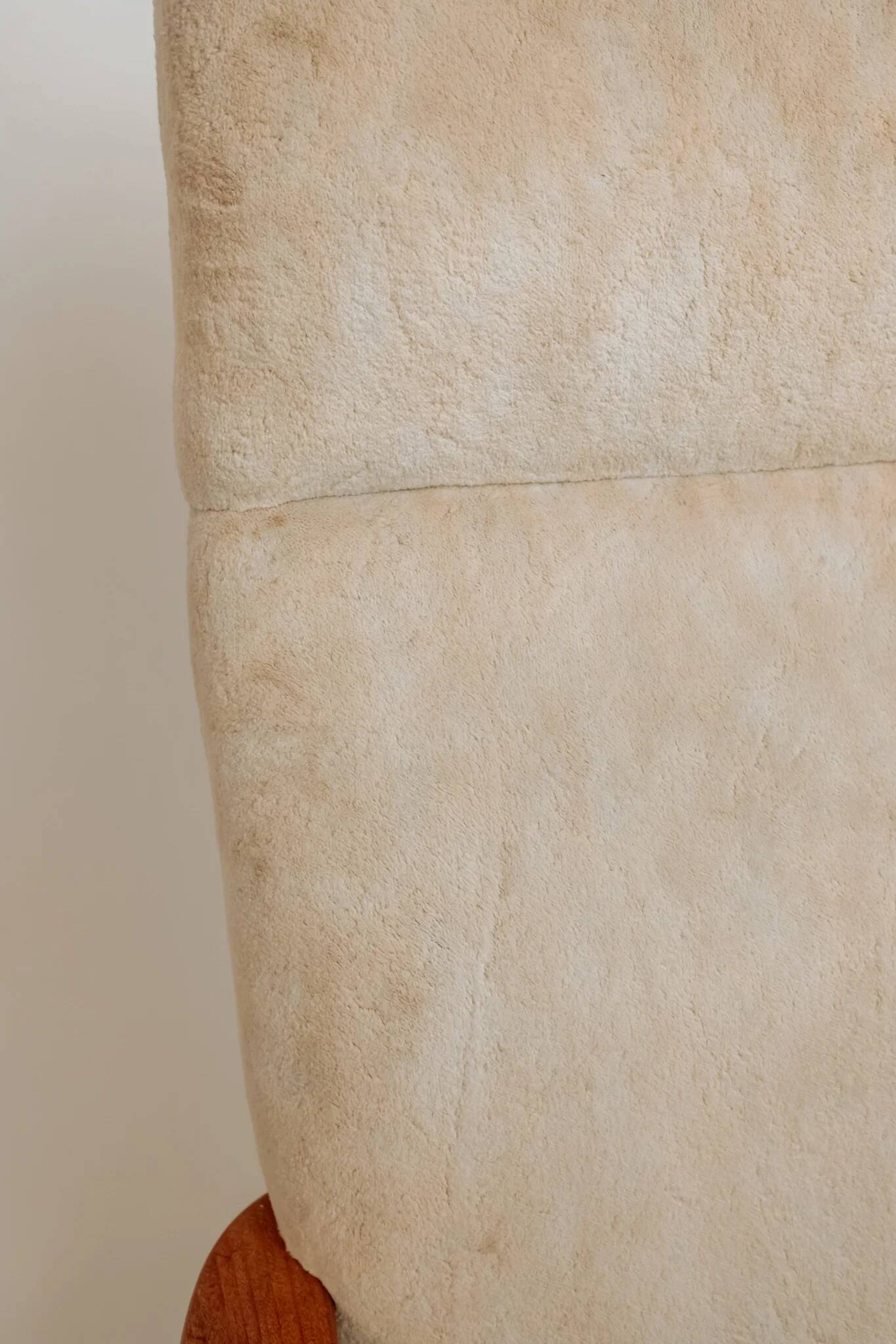 Vintage teak armchair, 1960s - Beige upholstery