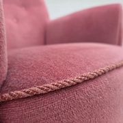 1960s, Danish relax armchair, furniture velour, oak wood.