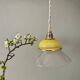 Vintage lampshade ride in yellow and transparent glass