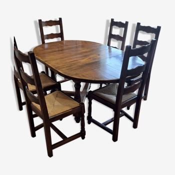Table et 6 chaises en chêne massif