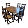 Table and 6 chairs in solid oak