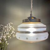 Vintage globe suspension in frosted glass