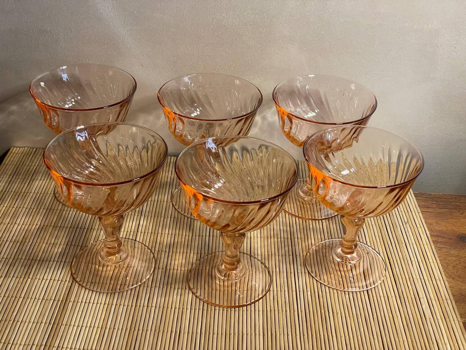 6 Rosaline champagne glasses