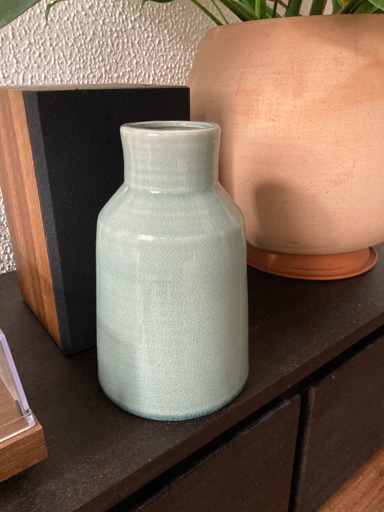Retro ceramic blue vase