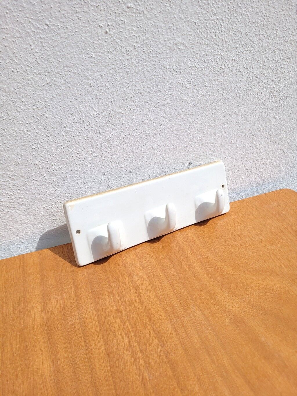 Antique white ceramic wall hook 3p