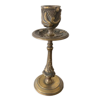 Antique bronze candle holder