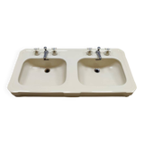 Console de salle de bain double vasque en céramique vintage
