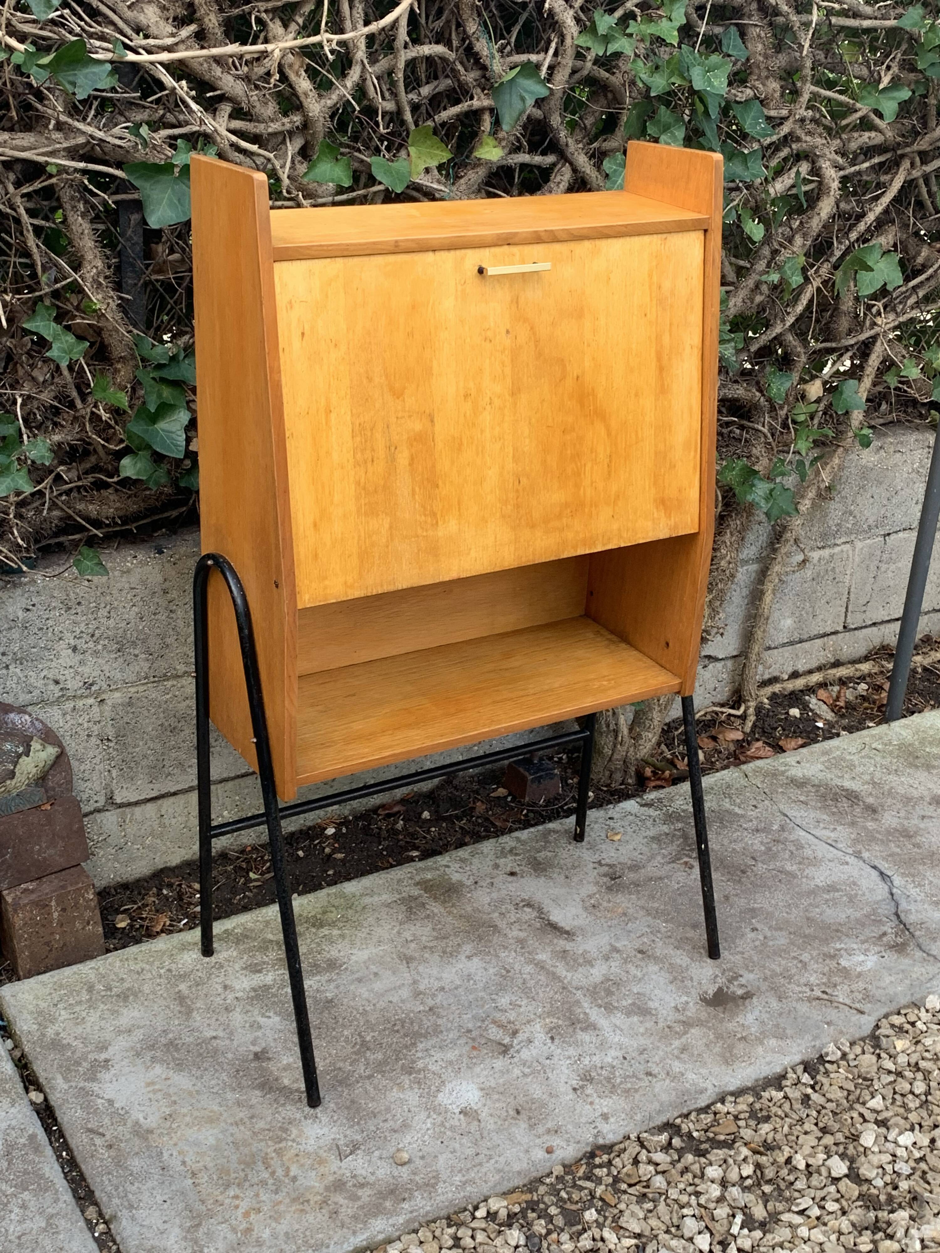 Vintage 1950s asymmetrical wall-mounted secretary desk