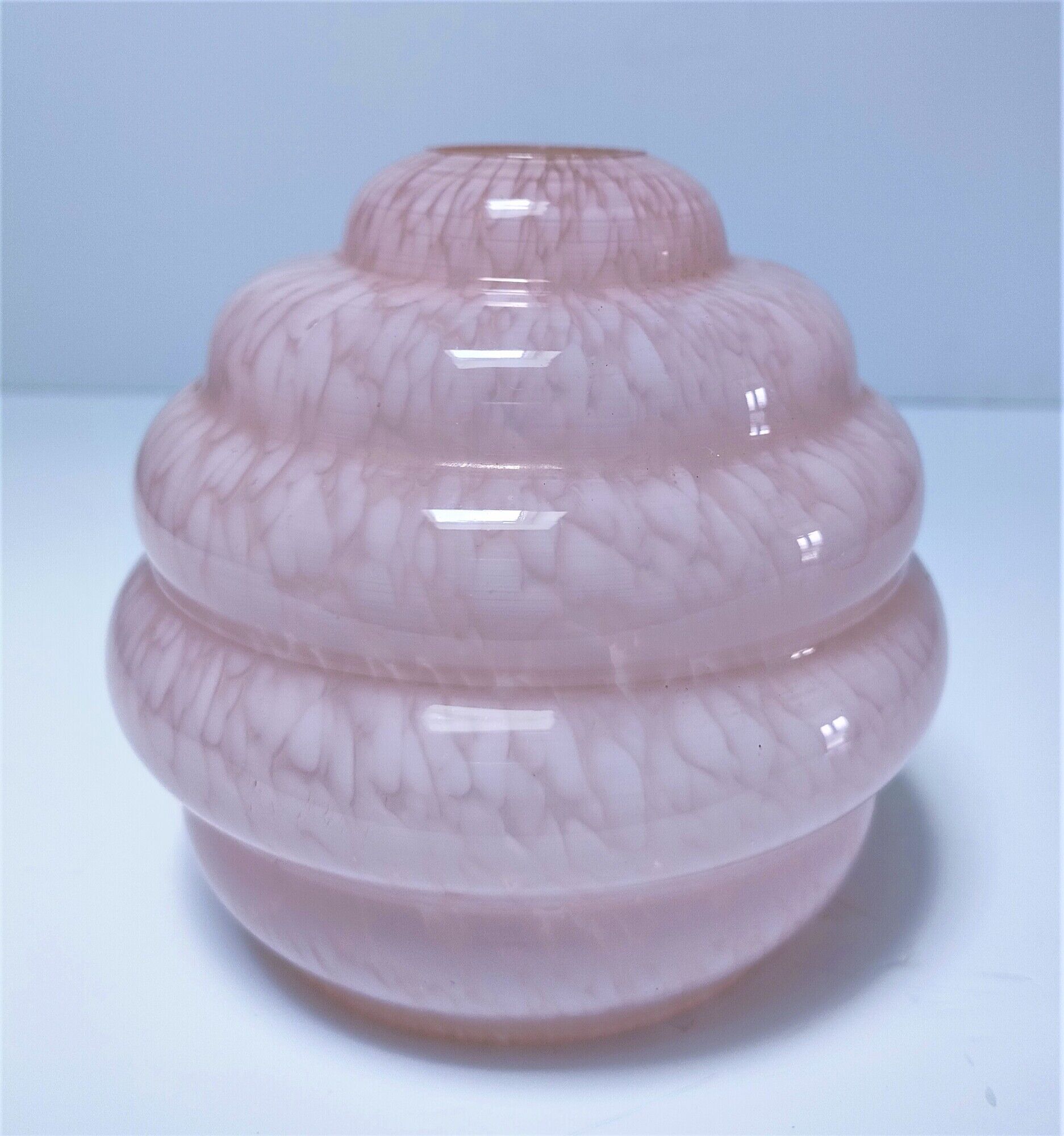 Art Deco wall lamp glass Clichy pink and porcelain