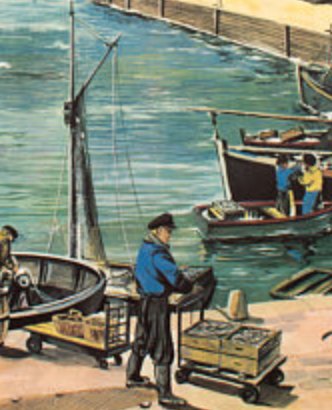 Poster "Fishing" educational grid 1965