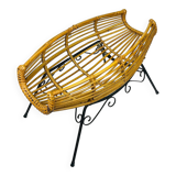 Magazine rack or vintage rattan stand, Italy, 1960s