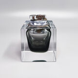 1960s grey table lighter in Murano Sommerso glass by Flavio Poli for Seguso