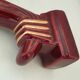 Pair of art deco sconces in bordeaux and gold ceramics