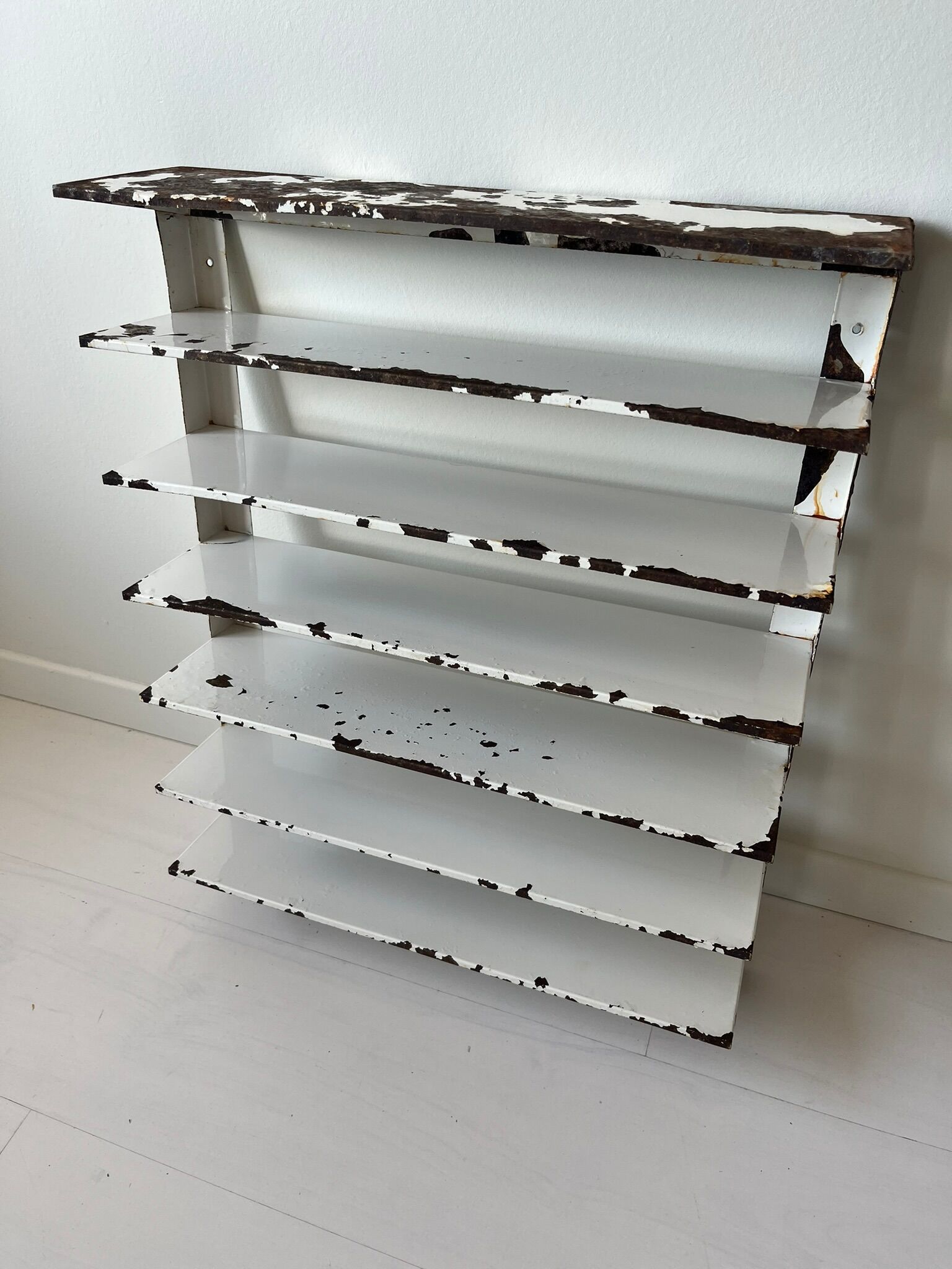 Metal wall workshop shelf