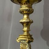 Large solid bronze floor candle holder.