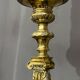 Large solid bronze floor candle holder.