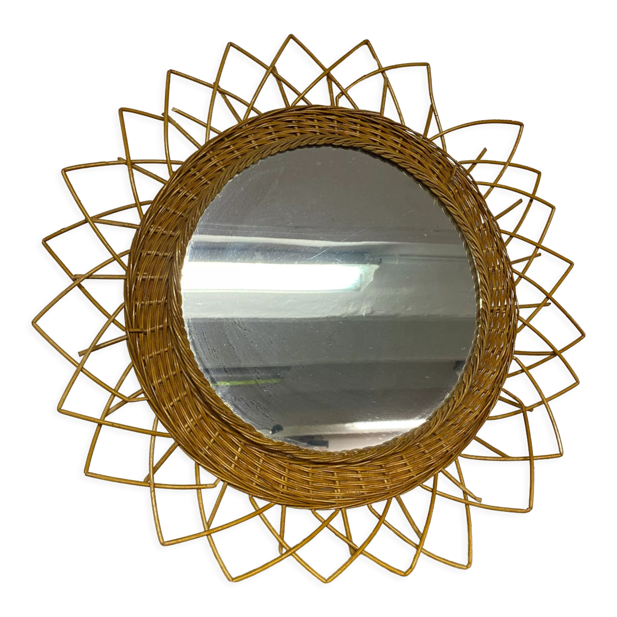 Rattan sun mirror