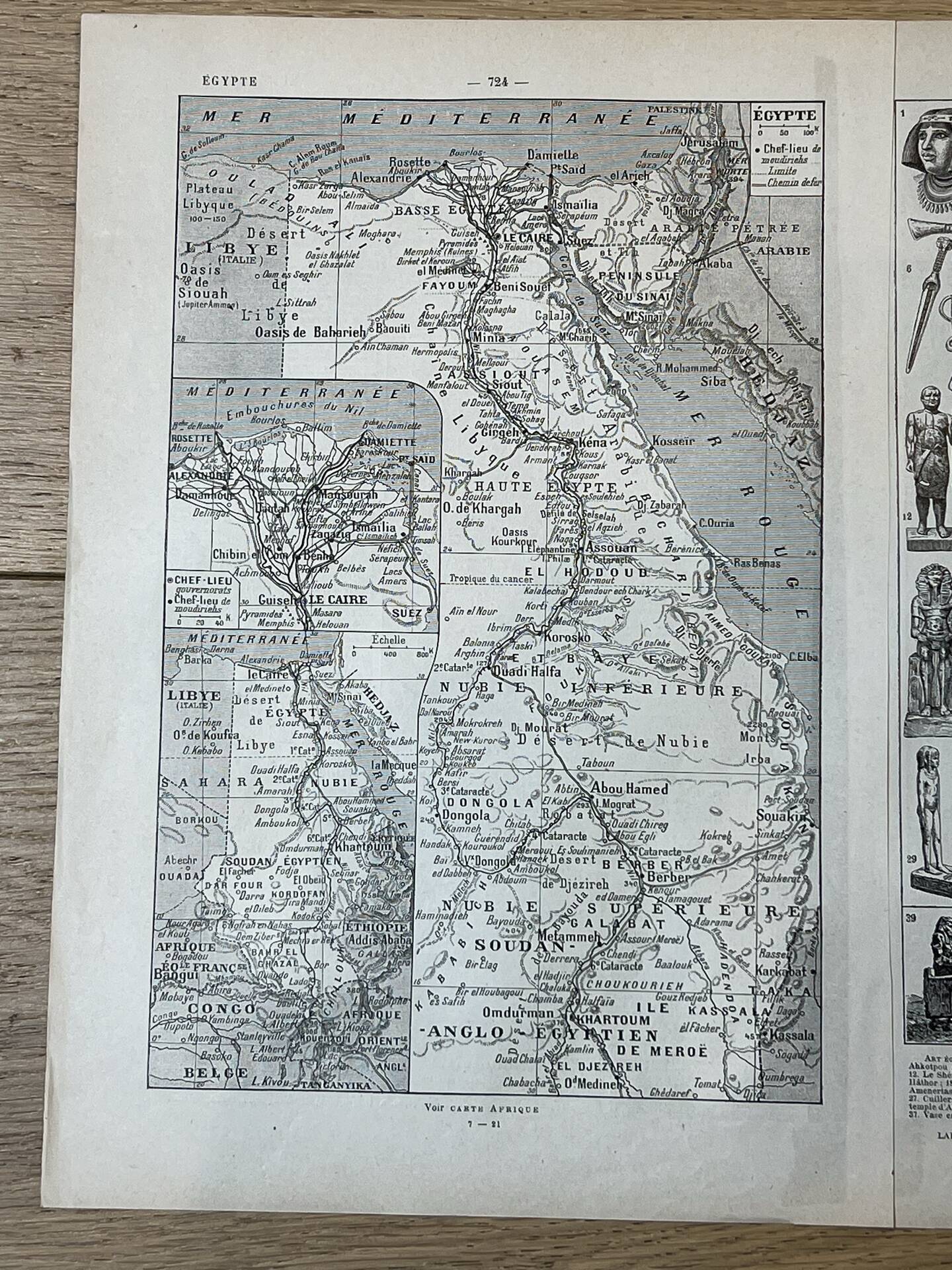 Map "Egypt" - 20x29cm 1922