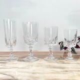 6 Cristal D'Arques Louvre model red wine glasses