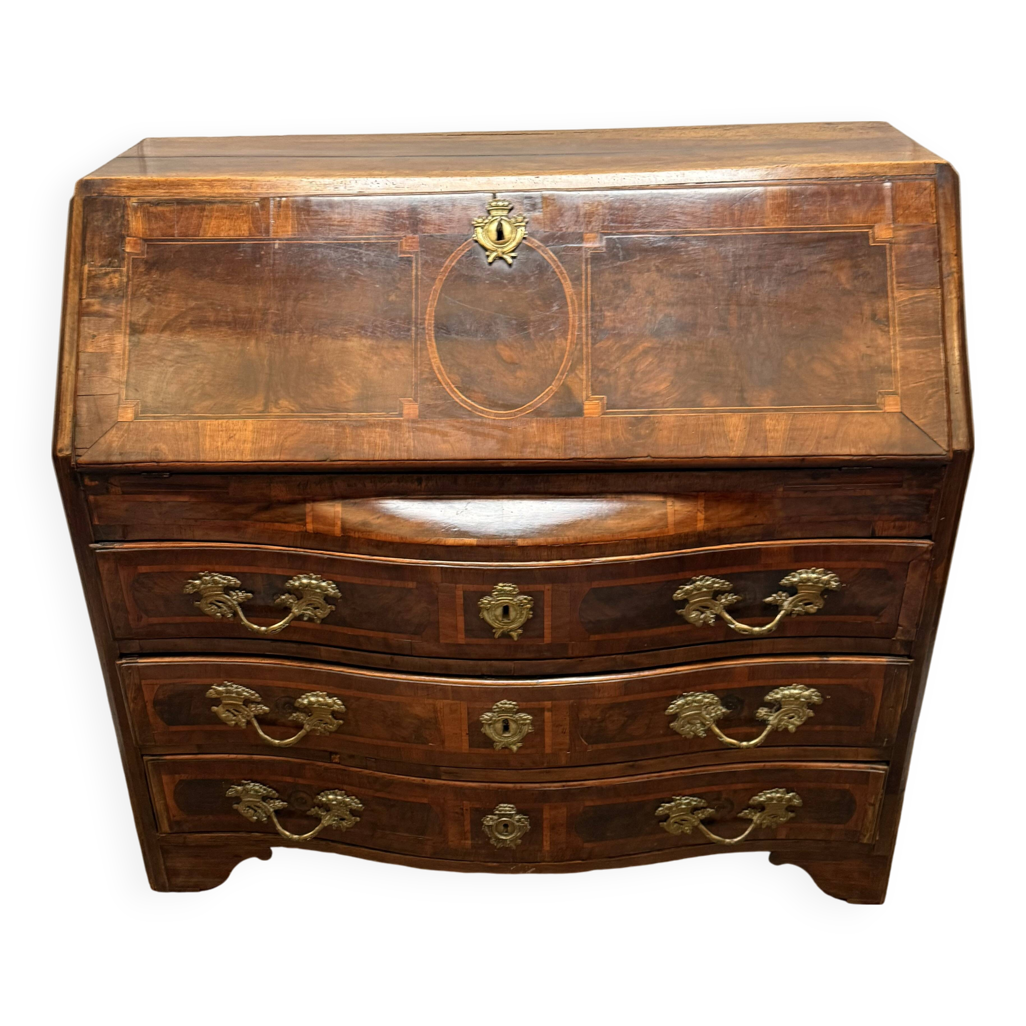 18th Century Marquetry Sloping Desk