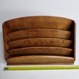 Porte lettres ancien en bois verni, 30 cm