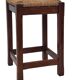 Vintage rattan stool with oak, 60s wabi sabi design, minimalist