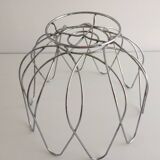 Basket Bowl Fruit Basket Centerpiece Chrome Metal Stainless Steel Art Design...