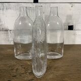Series of 3 bubbled glass vases