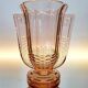 Vase Art déco en cristal Val Saint Lambert rose, série Luxval modèle Romeo, Belgique