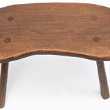 Brutalist solid wood bench