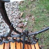 Banc de jardin ancien avec pieds en fonte vintage xxeme